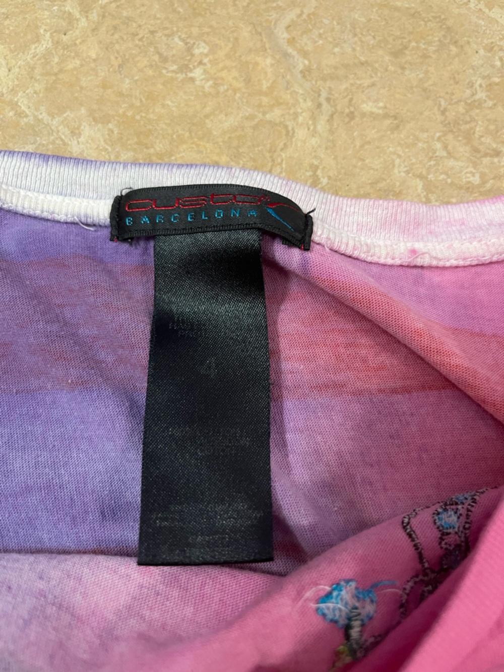Custo Barcelona Purple and Pink Ombre Top with Black Accent - Picture 5 of 8